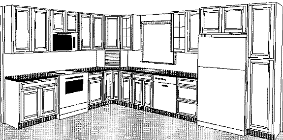 Plan drawing of cabinets